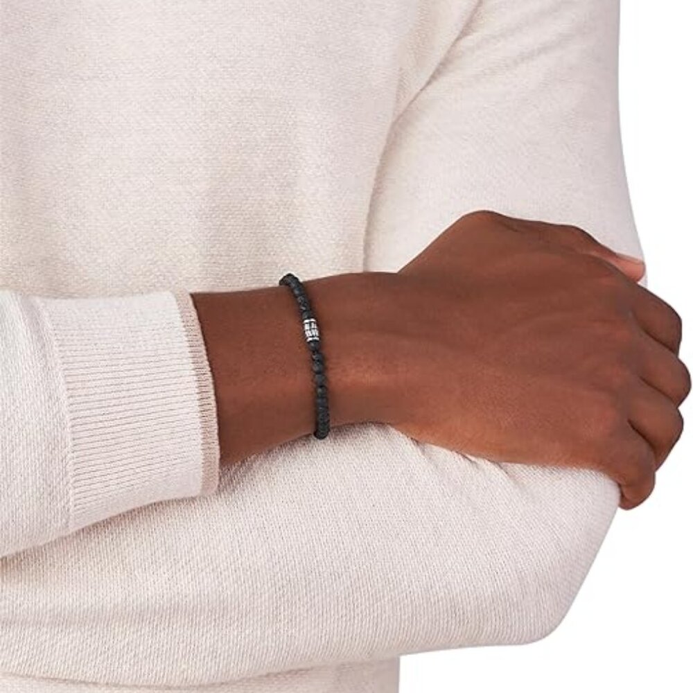 Fossil Men's Stainless Steel and Genuine Leather and/or Beaded Bracelet for Men